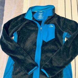 L.L. Bean Navy and Blue Zip-Up Fleece